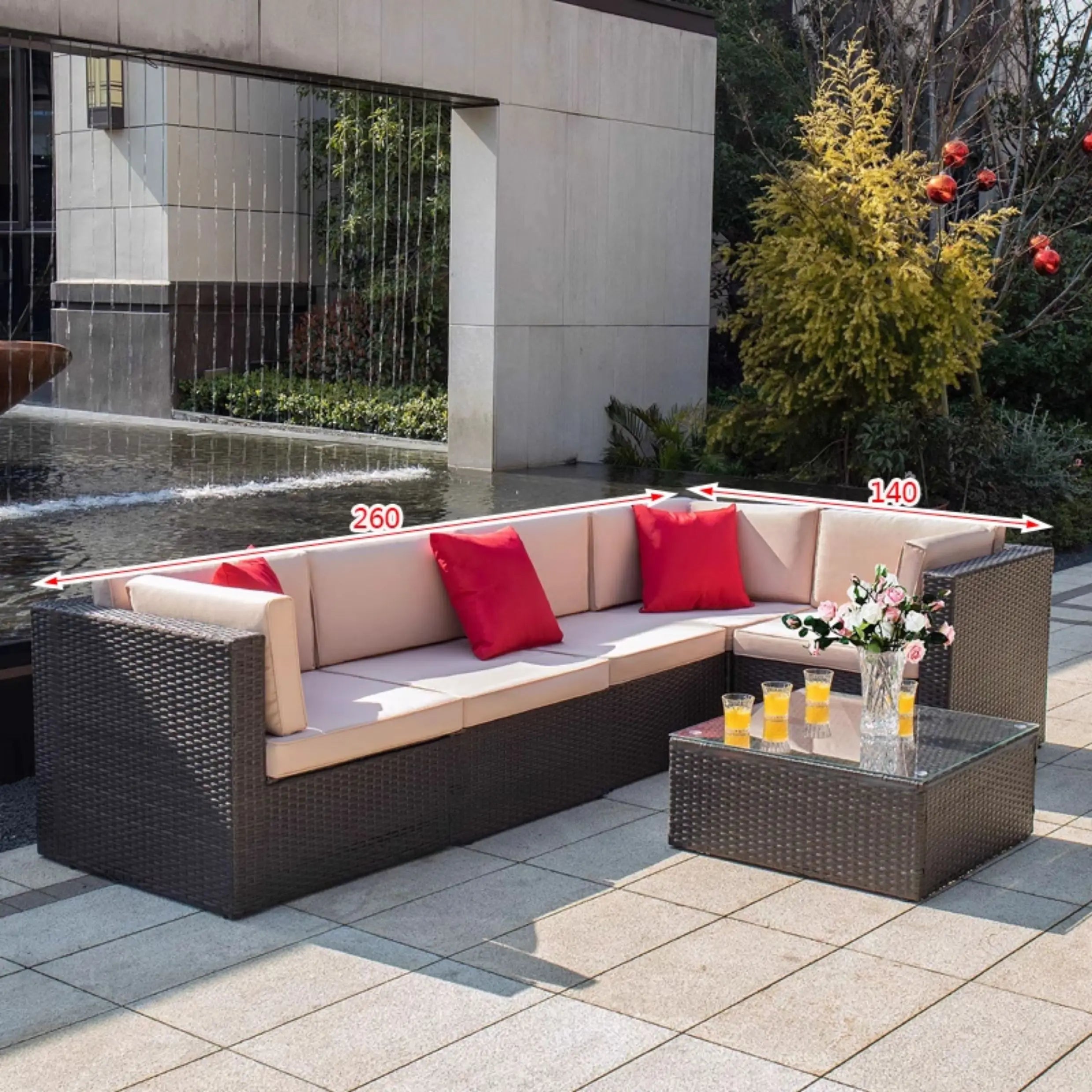 Outdoor Rattan Garden Furniture Sets Sofa Modern Luxury Metal Garden Furniture Sets Storage Table Conjunto Trendy Furniture