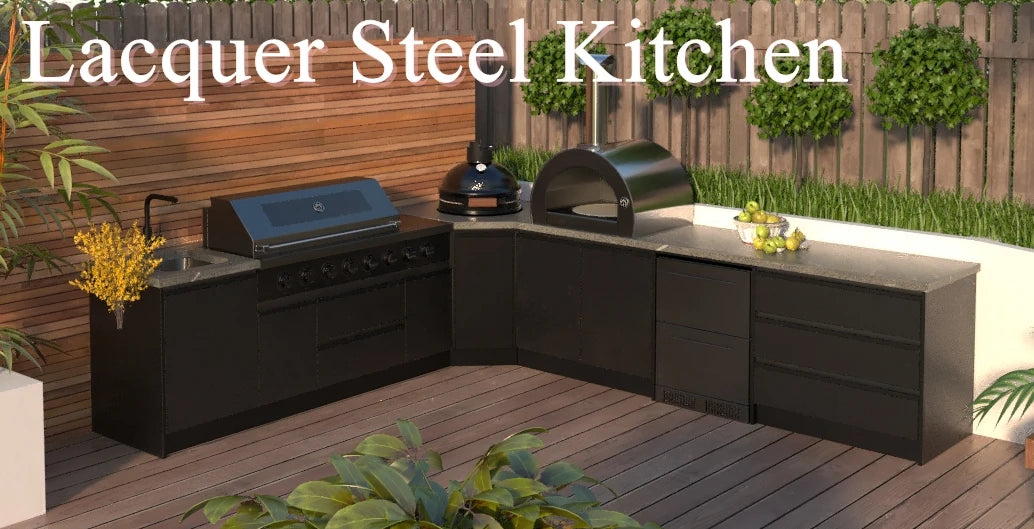 Summer Hot Sales Kitchen Outdoor Furniture Built in Small Outdoor Kitchen Cabinets Set with BBQ Grill and Fridge