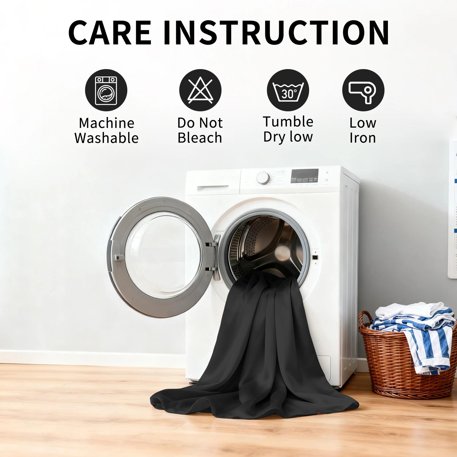 Blackout Curtain for Living Room Polyester Pongee Grommet Thermal Insulated Light Blocking Curtain Drape for Patio French Door