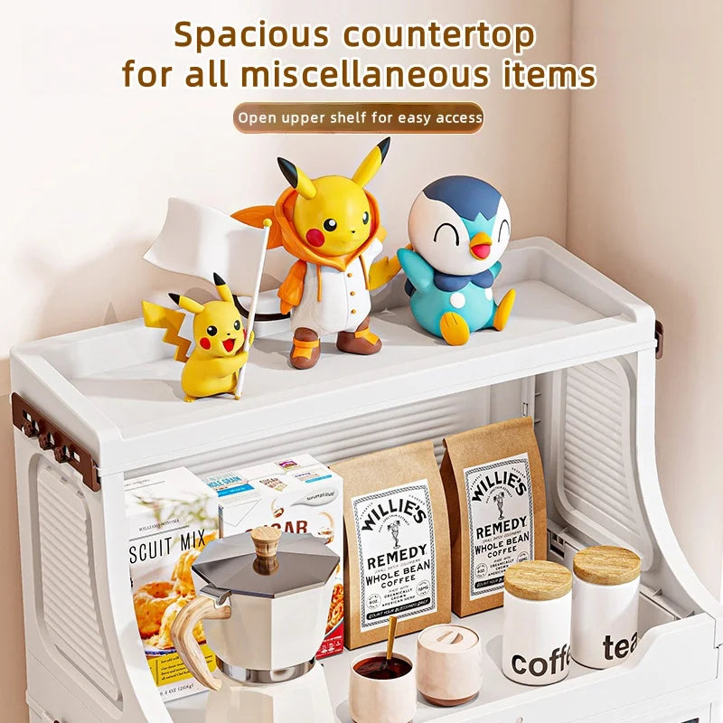 Foldable Double-Door Storage Cabinet,Large Capacity Space-Saving Mobile Organizer for Bedroom&Living Room（Clothes, Toys&Snacks）