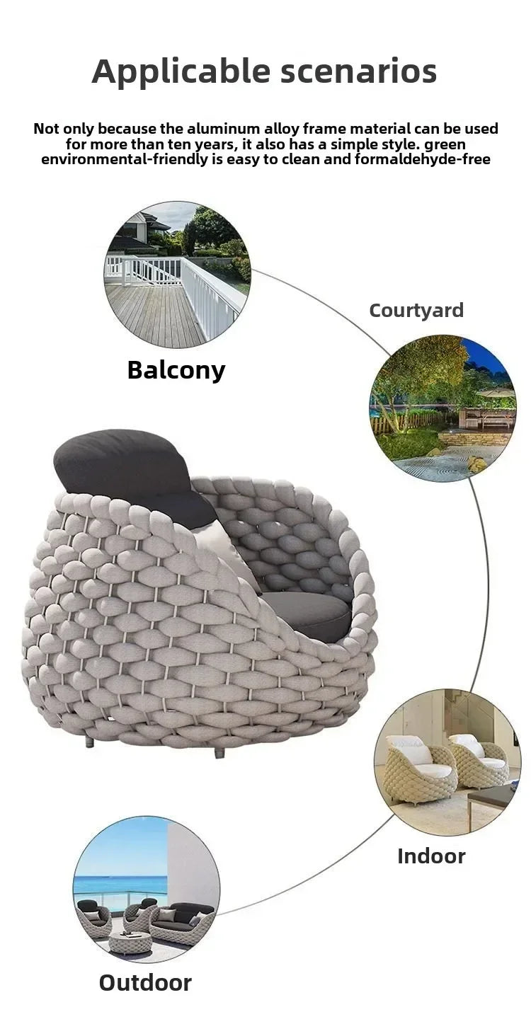 Outdoor Rattan Patio Furniture Set Cushioned Wicker Loveseat Garden Backyard Porch Sofa All Weather Durable