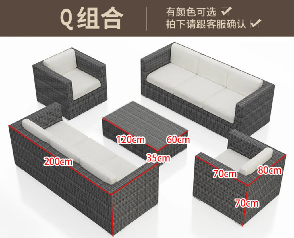 Outdoor Rattan Garden Furniture Sets Sofa Modern Luxury Metal Garden Furniture Sets Storage Table Conjunto Trendy Furniture