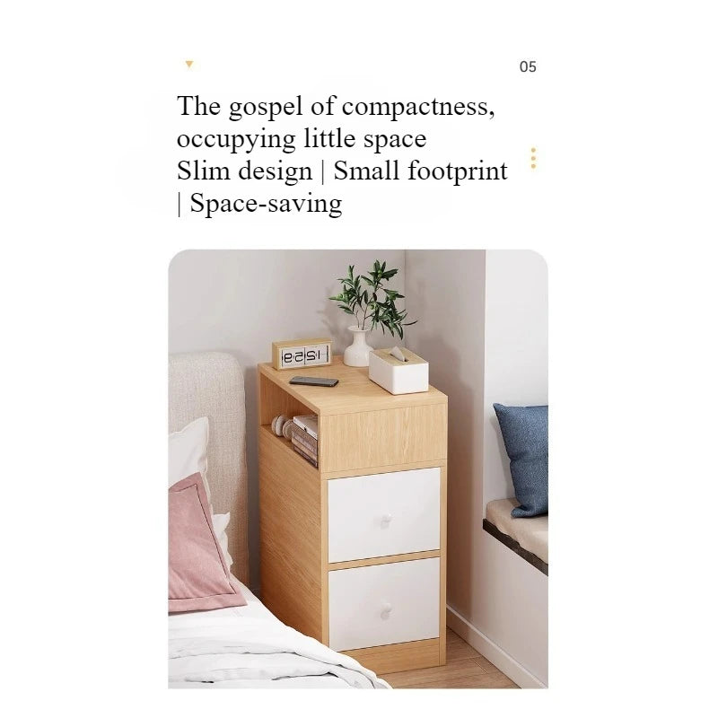 Bedside table Bedroom simple modern ultra-narrow simple crevice storage cabinetBedside table Household bedside shelf sidecabinet