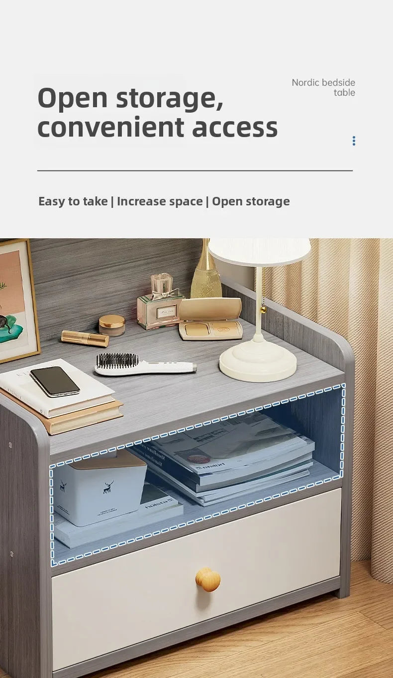 Minimalist Household Goods Bedside Table Wide Small Chest Cabinet Multi-layer Locker With Drawers Small Cabinet