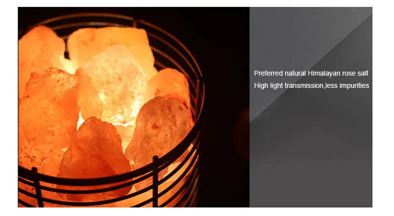 Natural Himalayan Salt Lamp Handcrafted Crystal Salt Rock Warm Light Bedroom Decoration Night Light Bedside Lamp Crafts