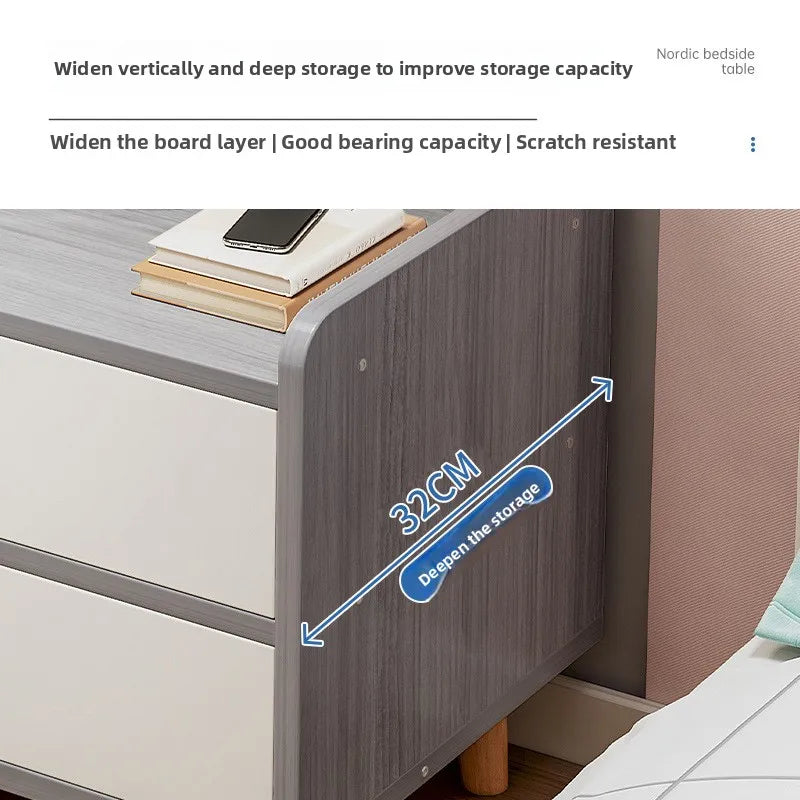 Minimalist Household Goods Bedside Table Wide Small Chest Cabinet Multi-layer Locker With Drawers Small Cabinet