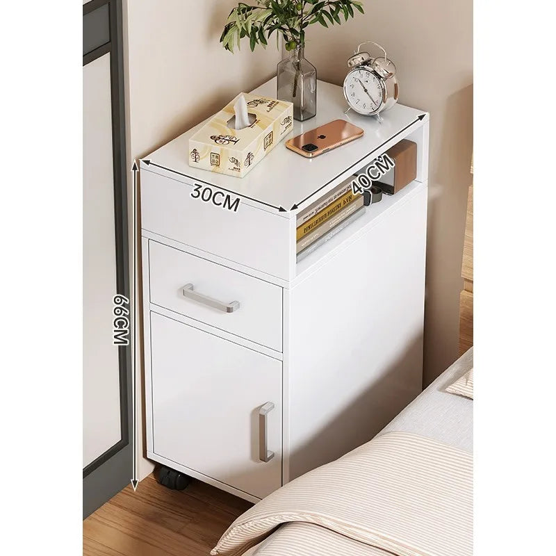 Bedside table Bedroom simple modern ultra-narrow simple crevice storage cabinetBedside table Household bedside shelf sidecabinet