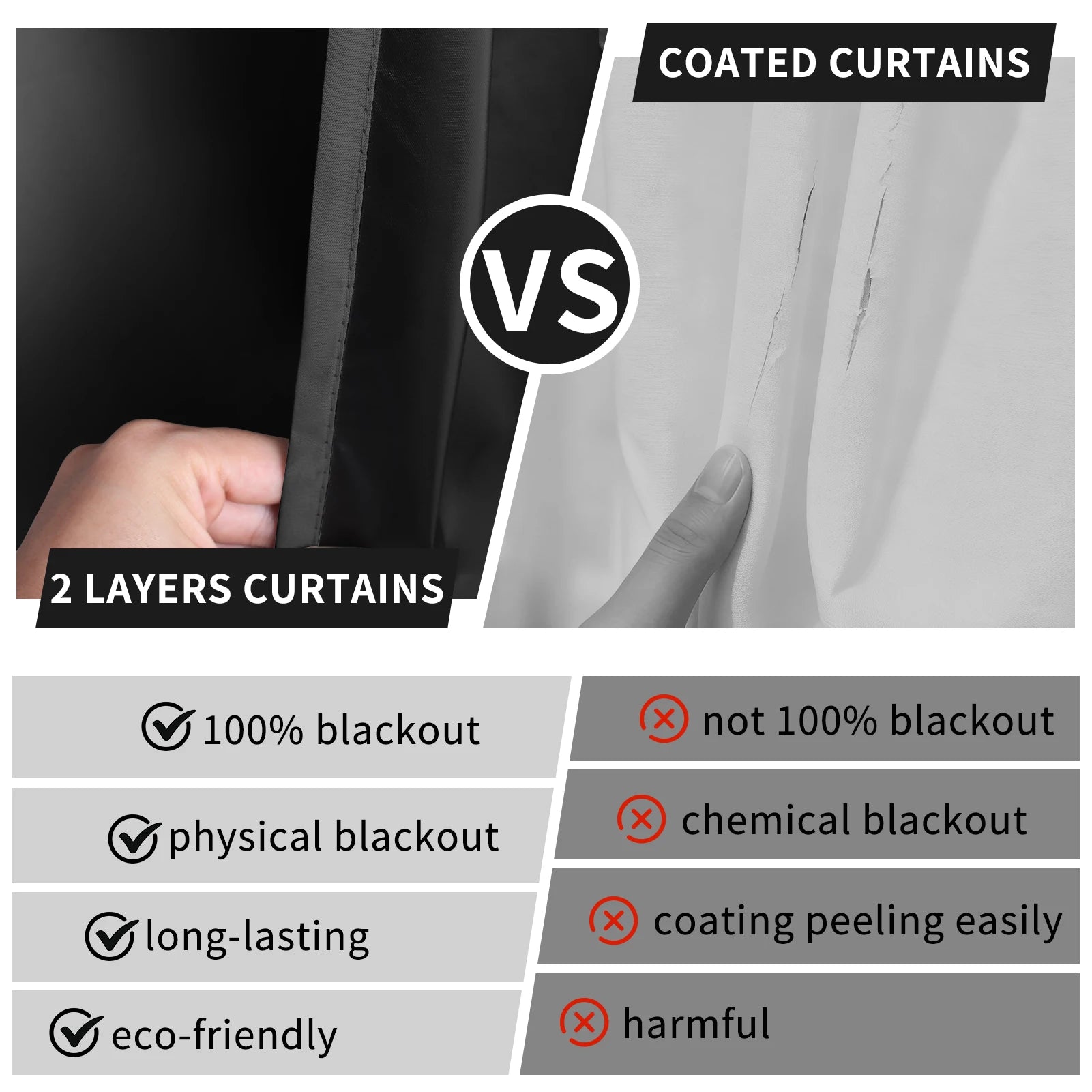 Blackout Curtain for Living Room Polyester Pongee Grommet Thermal Insulated Light Blocking Curtain Drape for Patio French Door
