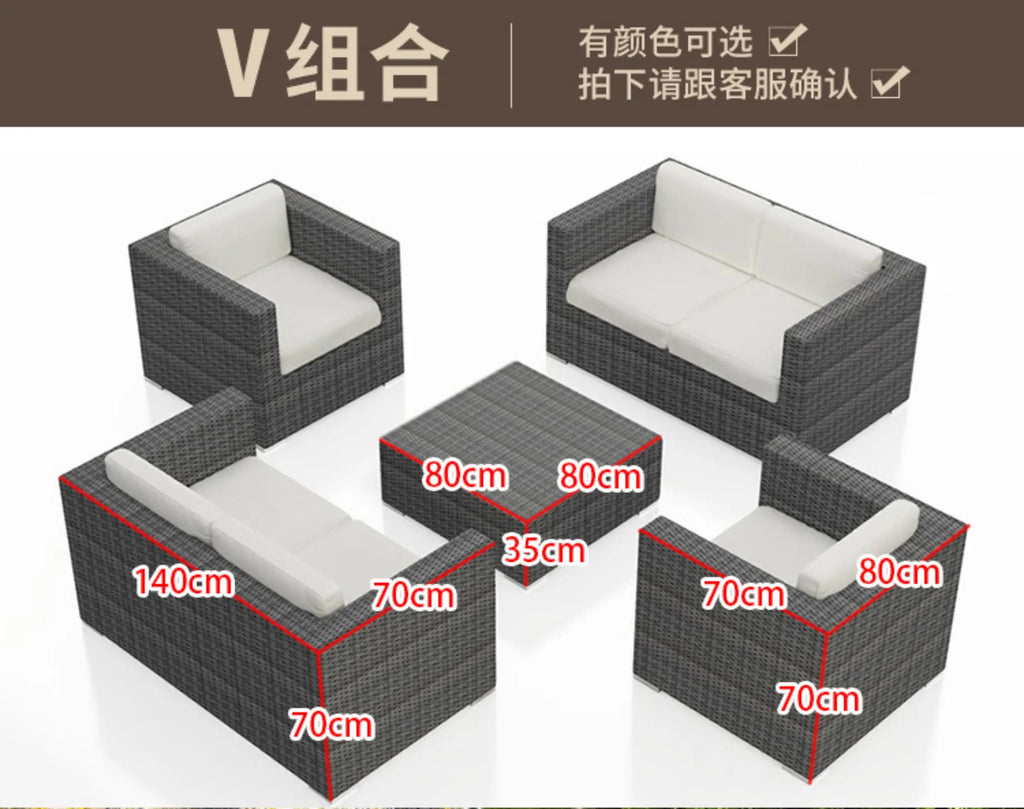 Outdoor Rattan Garden Furniture Sets Sofa Modern Luxury Metal Garden Furniture Sets Storage Table Conjunto Trendy Furniture