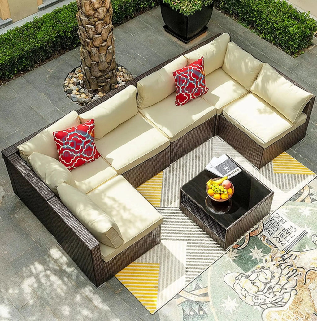 Outdoor Rattan Garden Furniture Sets Sofa Modern Luxury Metal Garden Furniture Sets Storage Table Conjunto Trendy Furniture