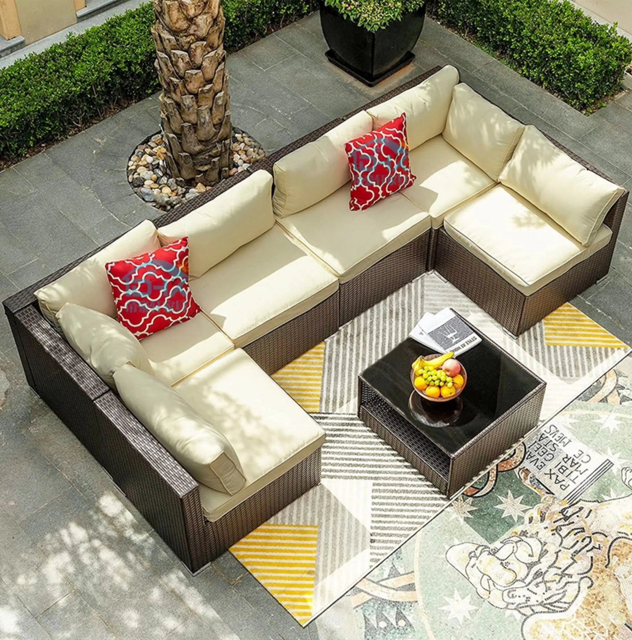 Outdoor Rattan Garden Furniture Sets Sofa Modern Luxury Metal Garden Furniture Sets Storage Table Conjunto Trendy Furniture