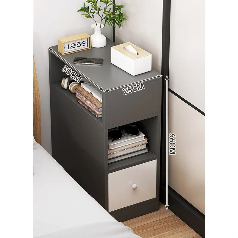 Bedside table Bedroom simple modern ultra-narrow simple crevice storage cabinetBedside table Household bedside shelf sidecabinet