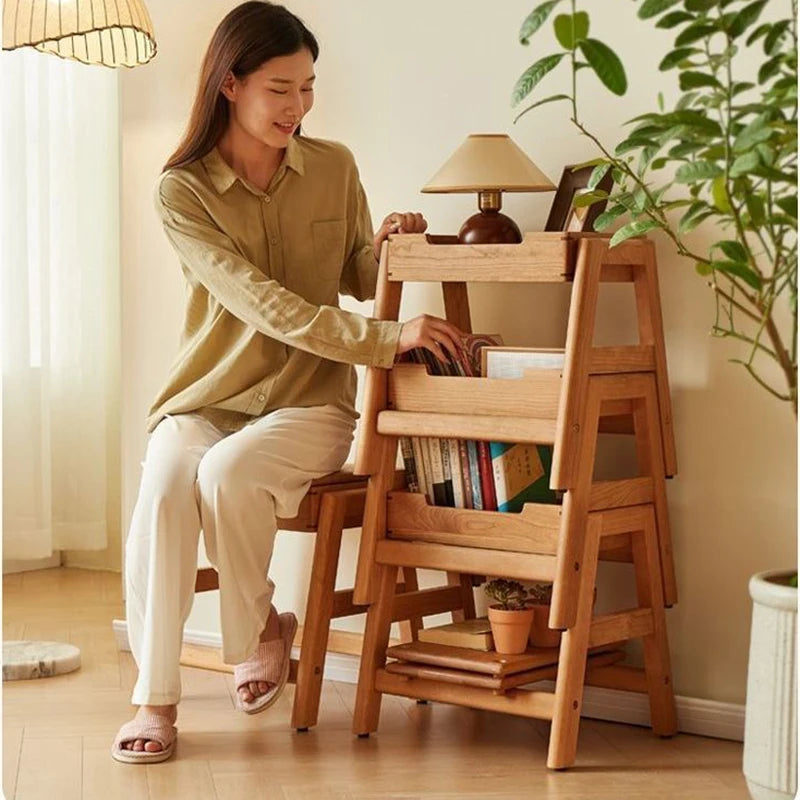 Wooden Ottomans Multifunctional Storage Stools Nordic Rectangular Shoe Changing Stools Living Room Footrests Modern Design
